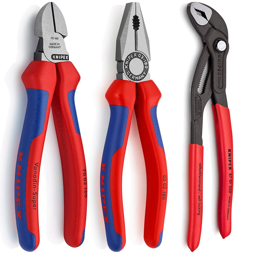 Knipex 00 20 09 V01 3 Piece Plier Set 3 Knipex 00 20 09 V01 3 Piece Plier Set