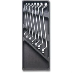 Beta T40 7 Piece Metric Offset Double End Ring Spanner Set In Plastic Module Tray 6-19mm