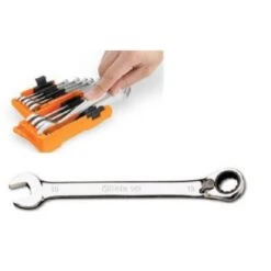 Beta 142/SC9E 9 Piece Metric Reversible Ratcheting Combination Spanner Wrench Set 8-19mm