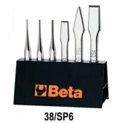 Beta 38/SP6 6 Piece Punch &amp; Chisel Set In Metal Rack / Holder
