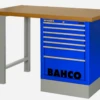 Bahco 1495K6CBLWB15TD Heavy Duty MDF Top Workbench With 6 Drawer Blue Cabinet 1500mm Long