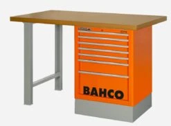 Bahco 14995K8CWB15TD Heavy Duty MDF Top Workbench With 8 Drawer Orange Cabinet 1500mm Long