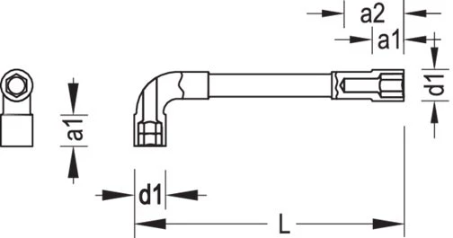 Gedore 25 PK 7 Metric Angled Socket Wrench 7mm 4 Gedore 25 PK 7 Metric Angled Socket Wrench 7mm - Image 2
