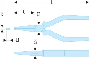 Facom 185A.20G Long Half-Round Nose Pliers 200mm 4 Facom 185A.20G Long Half-Round Nose Pliers 200mm - Image 2