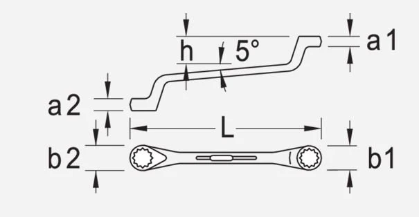 Gedore 2 Metric Double End Offset Ring Spanner Wrench 10x13mm 5 Gedore 2 Metric Double End Offset Ring Spanner Wrench 10x13mm - Image 3