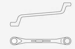 Gedore 2 Metric Double End Offset Ring Spanner Wrench 13x17mm -Home Tools Sale 2 series dimensional pt 2 2