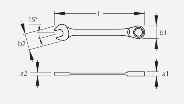 Gedore 7 R Metric Combination Ratchet Spanner Wrench 19mm 4 Gedore 7 R Metric Combination Ratchet Spanner Wrench 19mm - Image 2