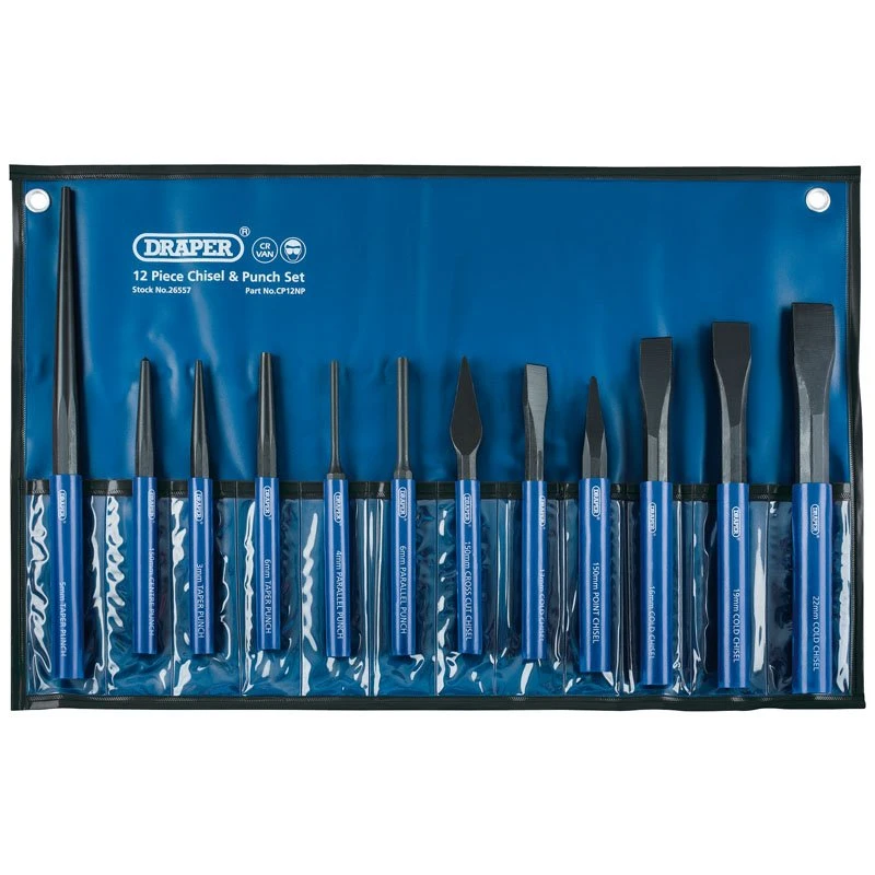 Draper 26557 12 Piece Cold Chisel And Punch Set 3 Draper 26557 12 Piece Cold Chisel And Punch Set