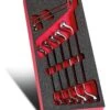 Facom MODM.55A-1 7 Piece Metric Double Ended Offset Ring Spanner Set Supplied In Foam Module Tray 6-19mm
