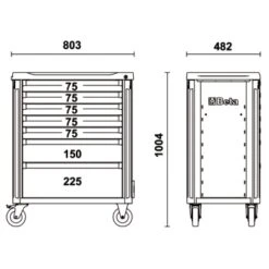 Beta C37/7 7 Drawer Mobile Roller Cabinet - Orange -Home Tools Sale c377